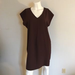 Cocoon dress in “rum raisin”